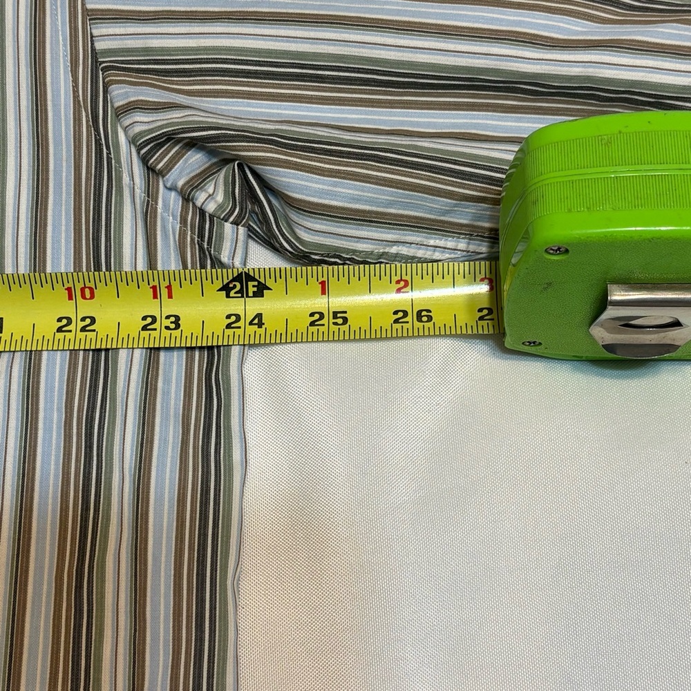 Orme in Portifino Classic Striped Men's Shirt - Brown,Green &,White. Italien L - Picture 4 of 7